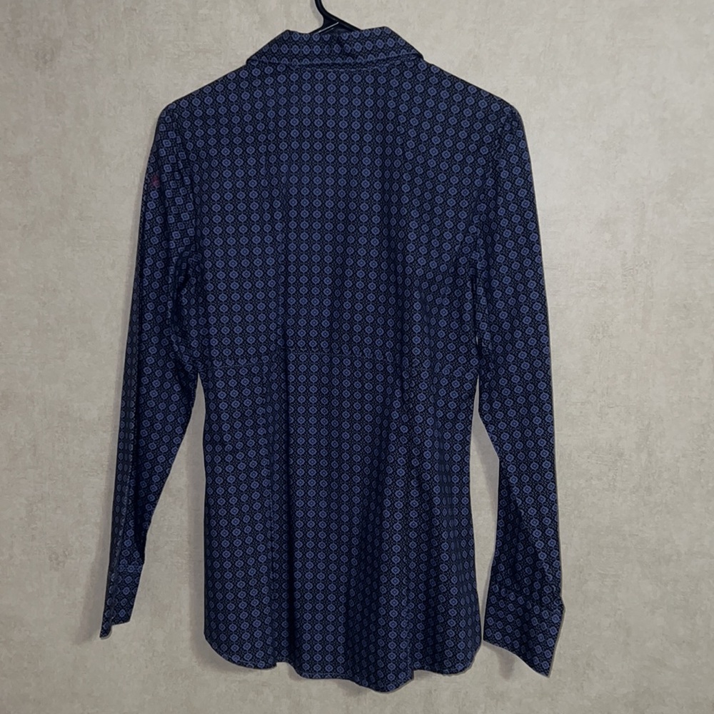 💙 NEW Ladies Roper Blue Patterned Button Up Medium - Picture 2 of 4